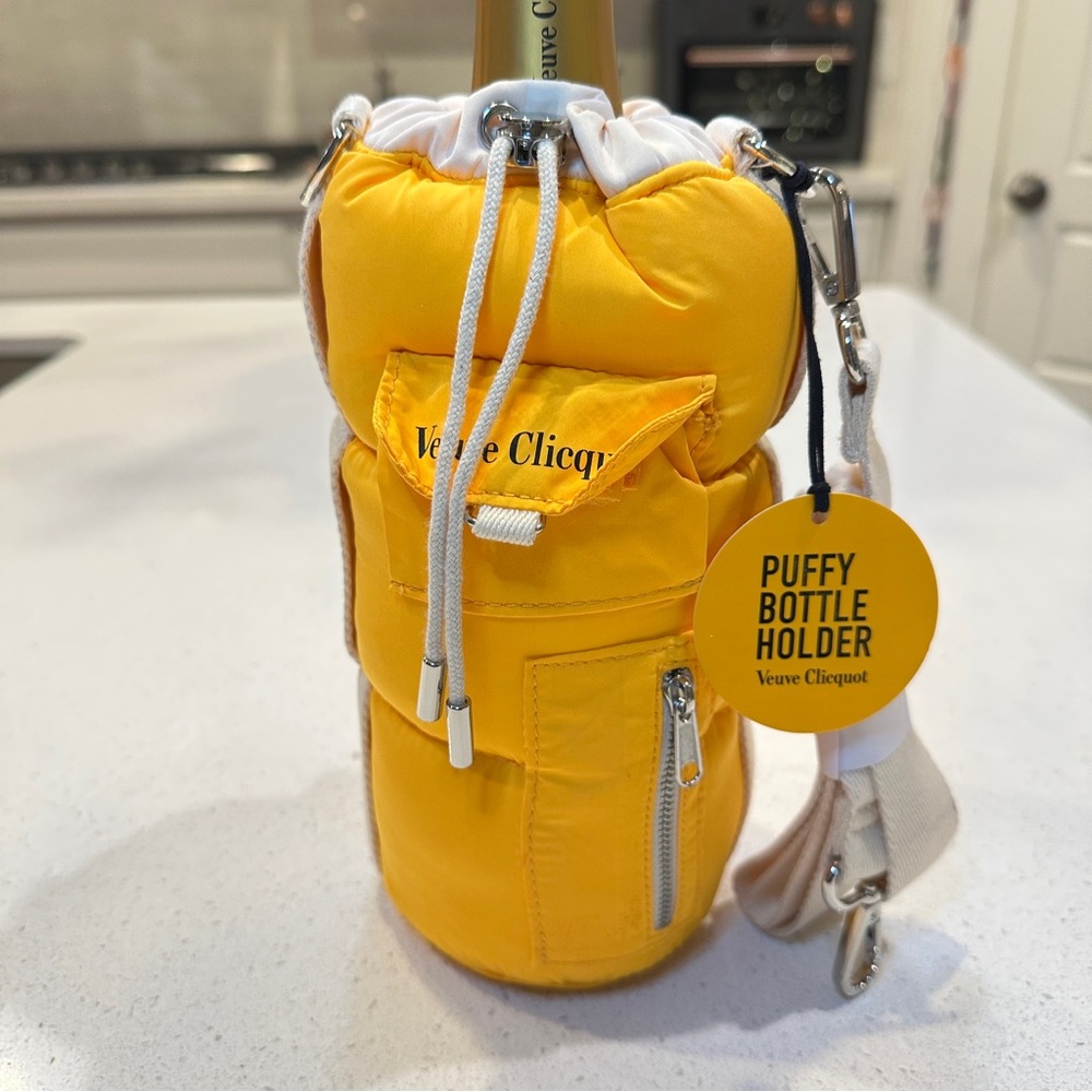 Veuve Clicquot Yellow Puffy Bottle Holder NWT (does not include bottle or VC)